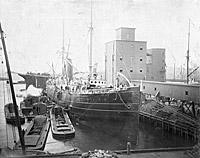 Photo # NH 105941: Brazilian Auxiliary Cruiser Nictheroy fitting out at New York in November 1893.