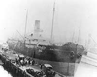 Photo # NH 89798: SS Winifred in a European port, prior to entering U.S. Navy service.