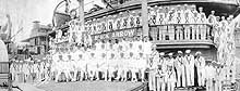 Photo # NH 99392:  Officers and Crew of USS Black Arrow on deck, 1919